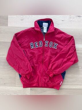 Youth Majestic Boston Redsox MLB Baseball Therma Base Dugout Jacket - Size Large
